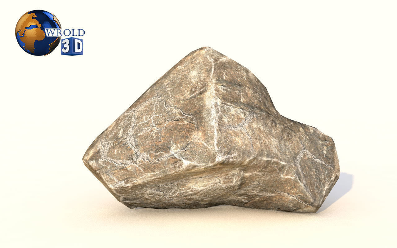 Lowpoly Realistic Rock Collection Pack Lowpoly 3D Low-poly 3D model_5
