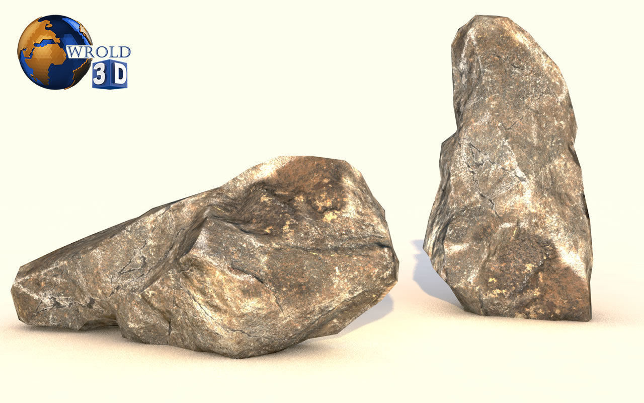 Lowpoly Realistic Rock Collection Pack Lowpoly 3D Low-poly 3D model_11