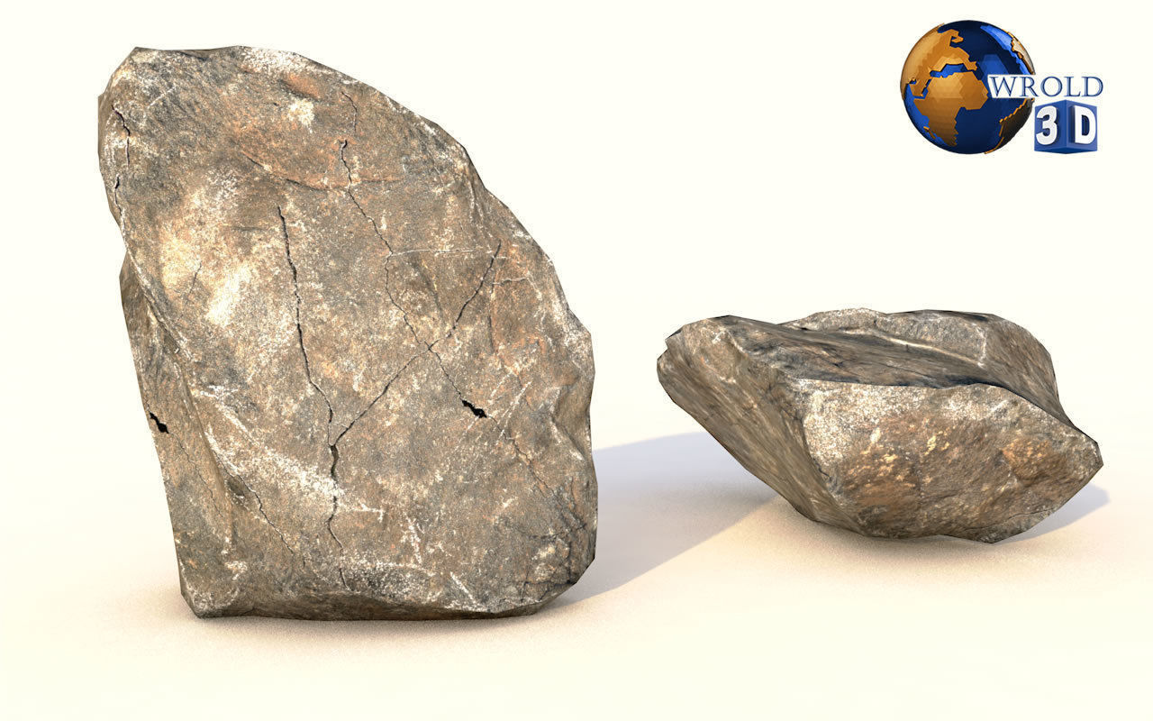 Lowpoly Realistic Rock Collection Pack Lowpoly 3D Low-poly 3D model_7