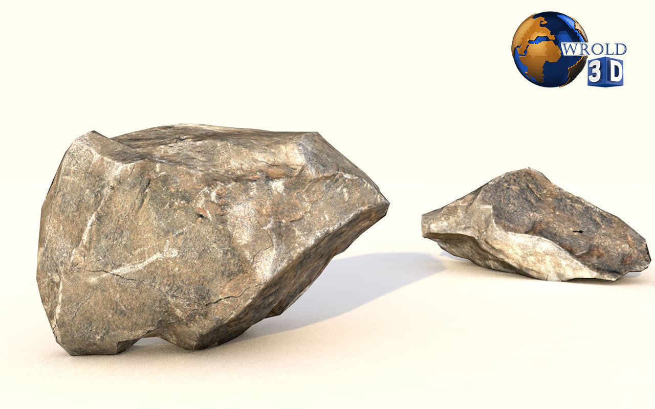 Lowpoly Realistic Rock Collection Pack Lowpoly 3D Low-poly 3D model_8
