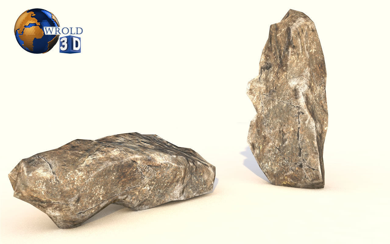 Lowpoly Realistic Rock Collection Pack Lowpoly 3D Low-poly 3D model_1