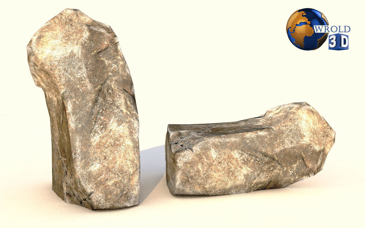 Lowpoly Realistic Rock Collection Pack Lowpoly 3D Low-poly 3D model_10