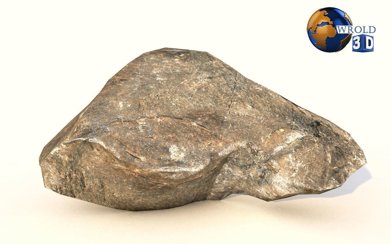 Lowpoly Realistic Rock Collection Pack Lowpoly 3D Low-poly 3D model_4
