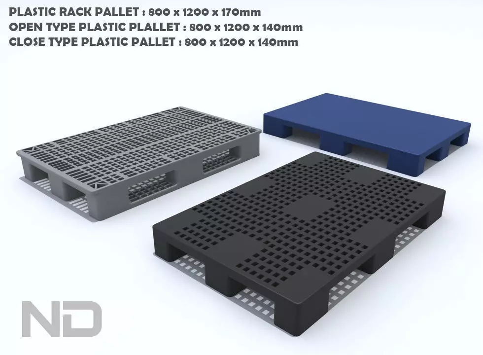 PLASTIC PALLET 800x1200x170-140 3D model_0