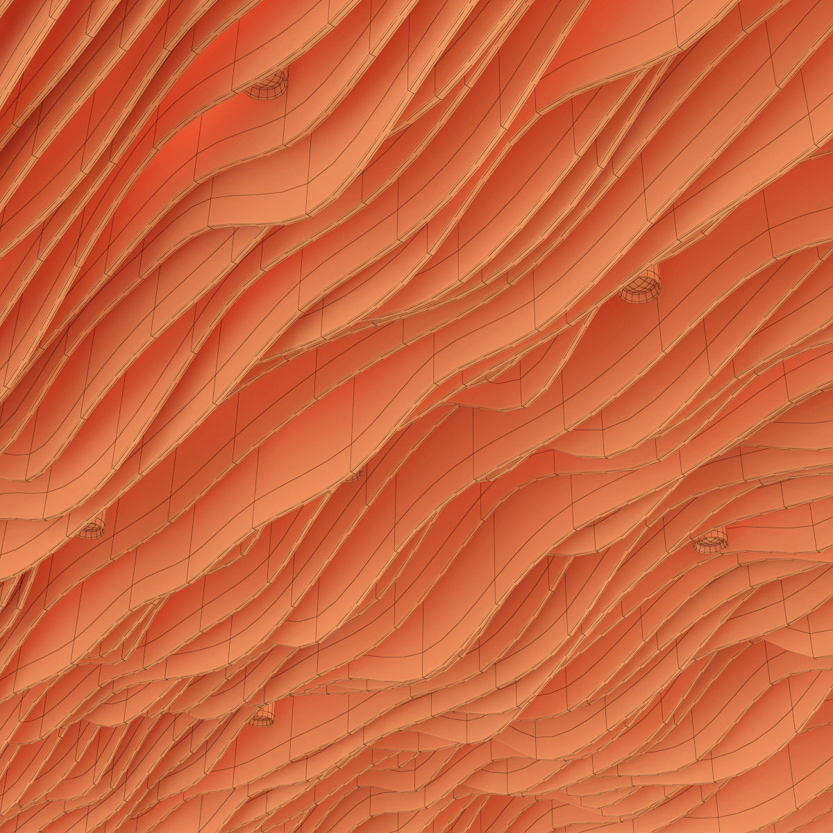 Parametric wood Hall ceiling Light 3D model_12