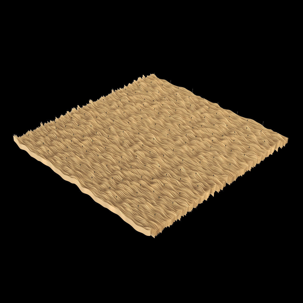 Parametric wood Hall ceiling Light 3D model_7