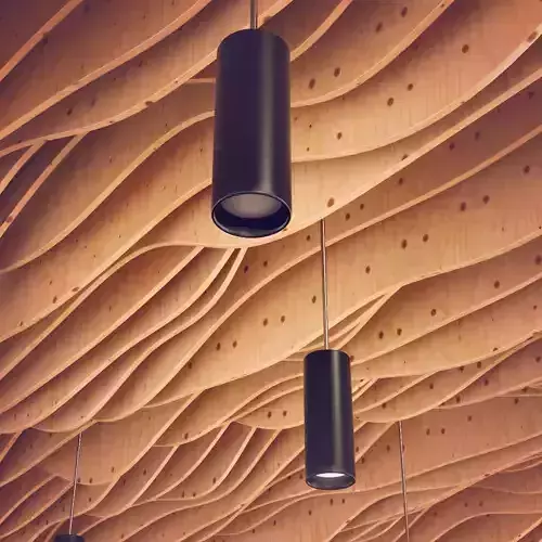 Parametric wood Hall ceiling Light