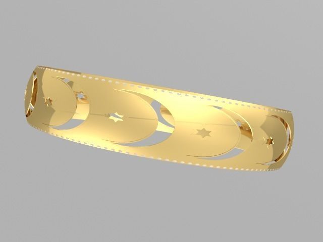 gold bracelet  3D model_2