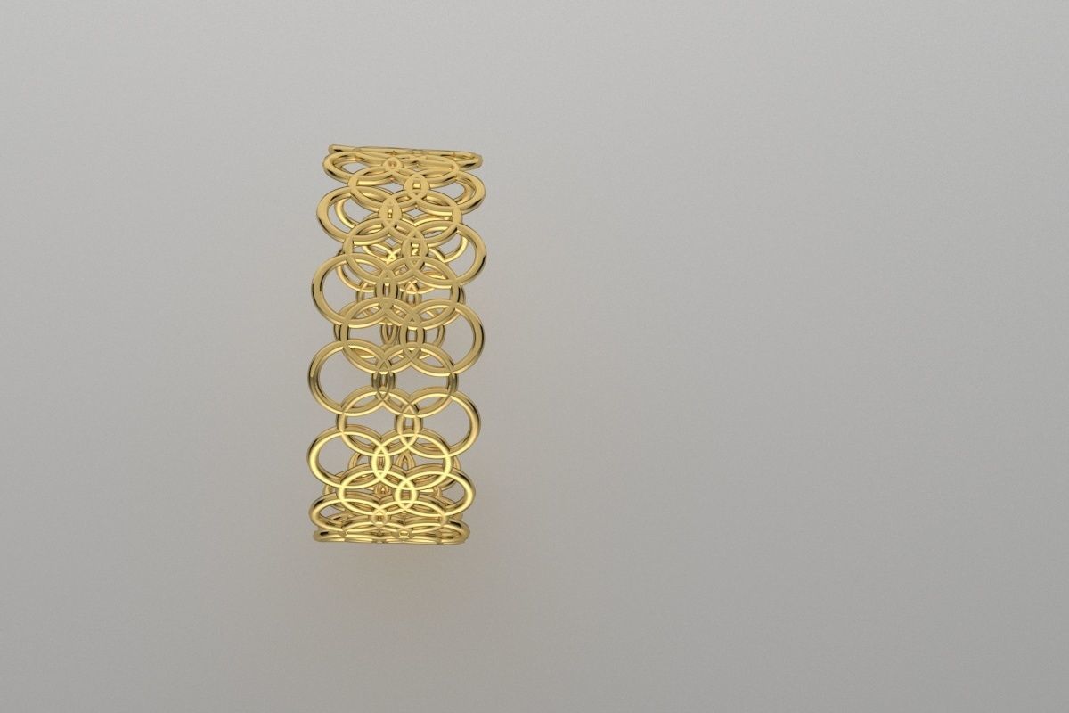 gold bracelet  3D model_3