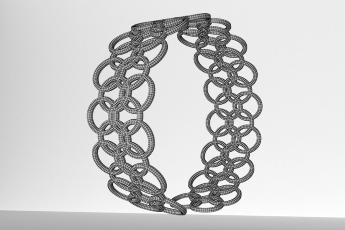 gold bracelet  3D model_7