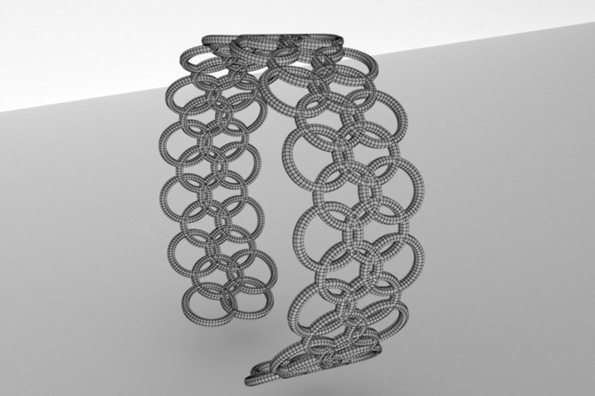 gold bracelet  3D model_5
