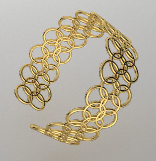 gold bracelet  3D model_1
