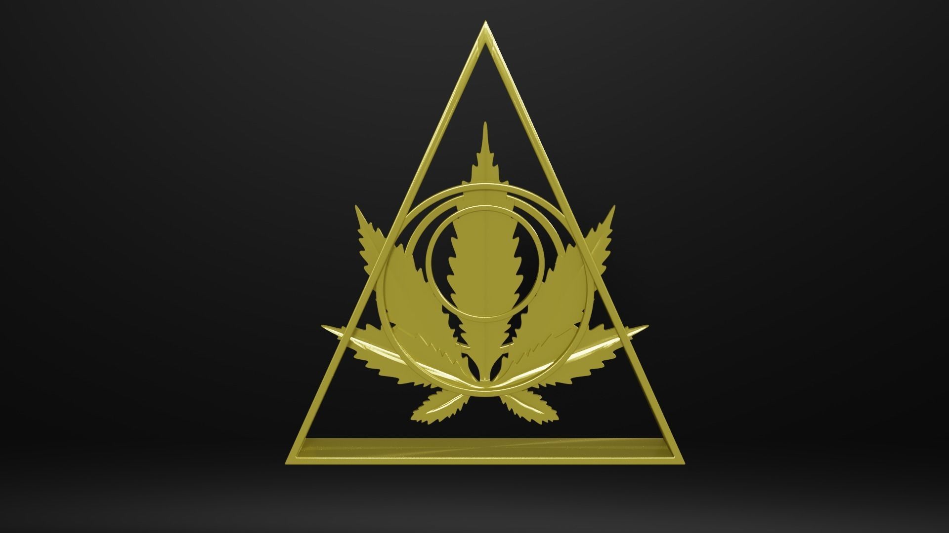Cannabis Leaf Symbol 3D model_2