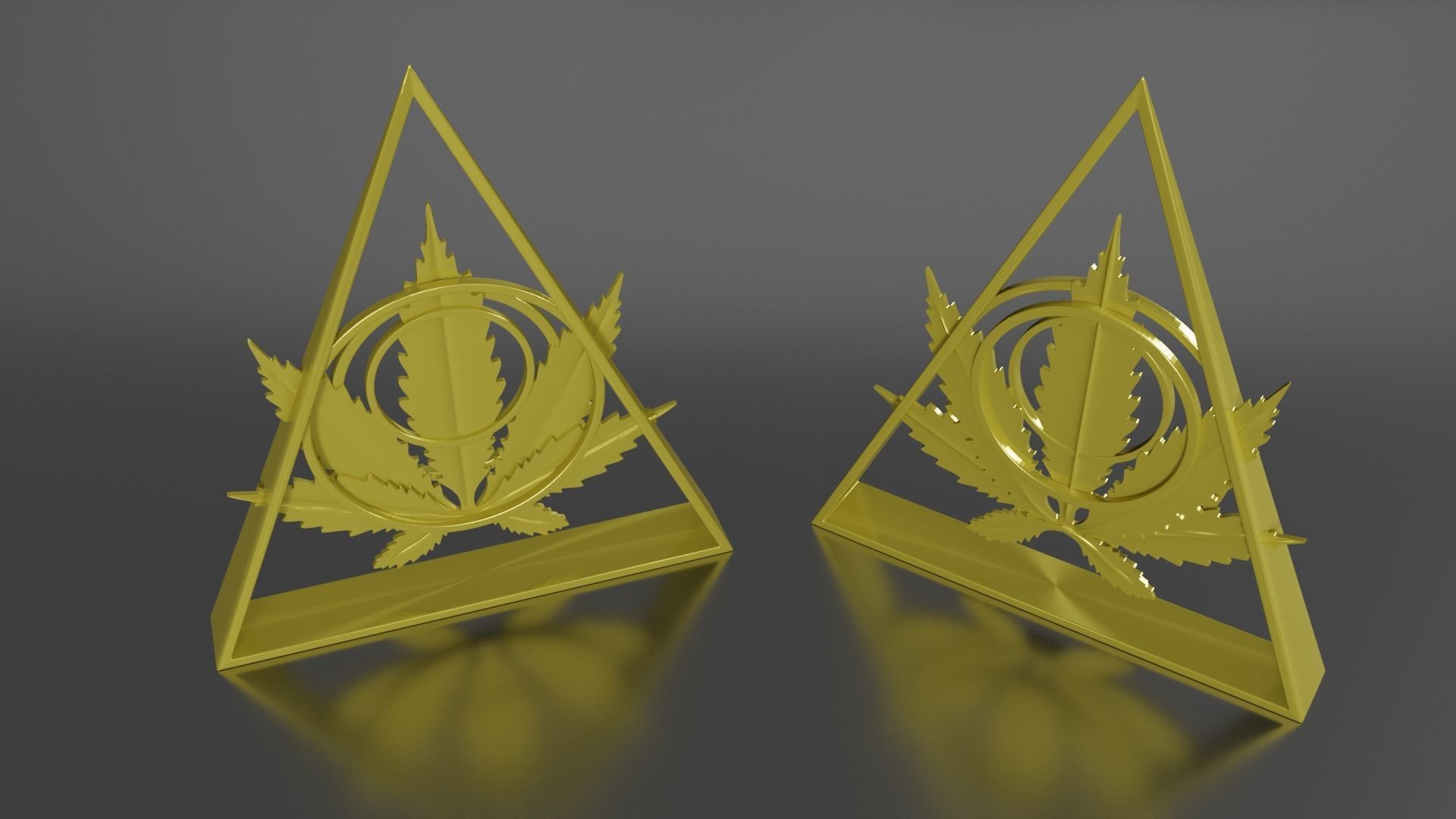 Cannabis Leaf Symbol 3D model_1