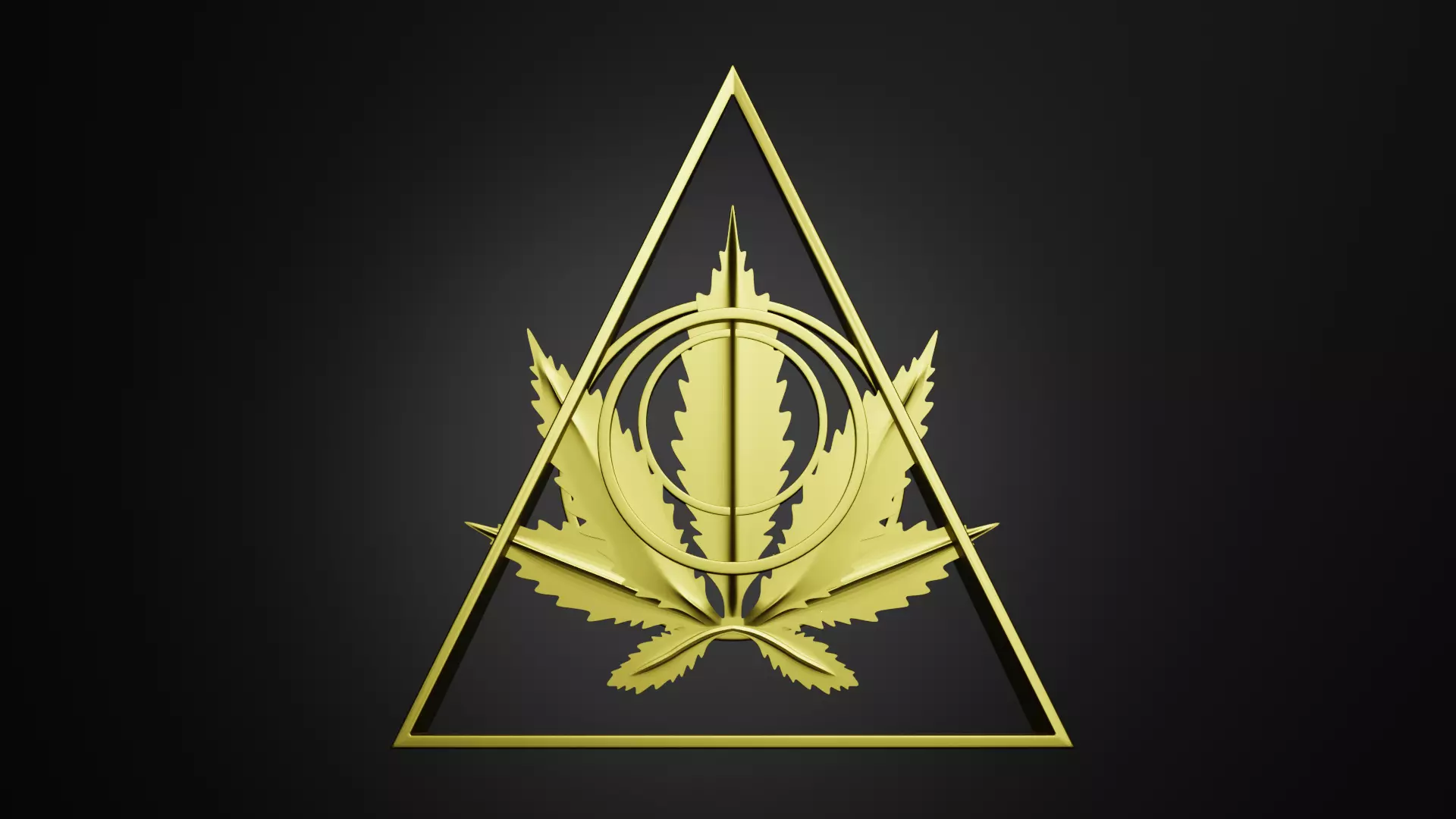 Cannabis Leaf Symbol 3D model_0