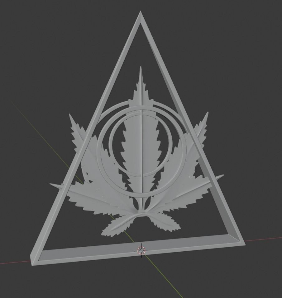 Cannabis Leaf Symbol 3D model_3