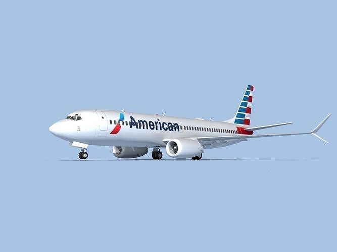 Boeing 737-800 Max American Airlines 3D model