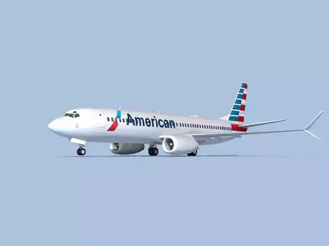 Boeing 737-800 Max American Airlines 3D model