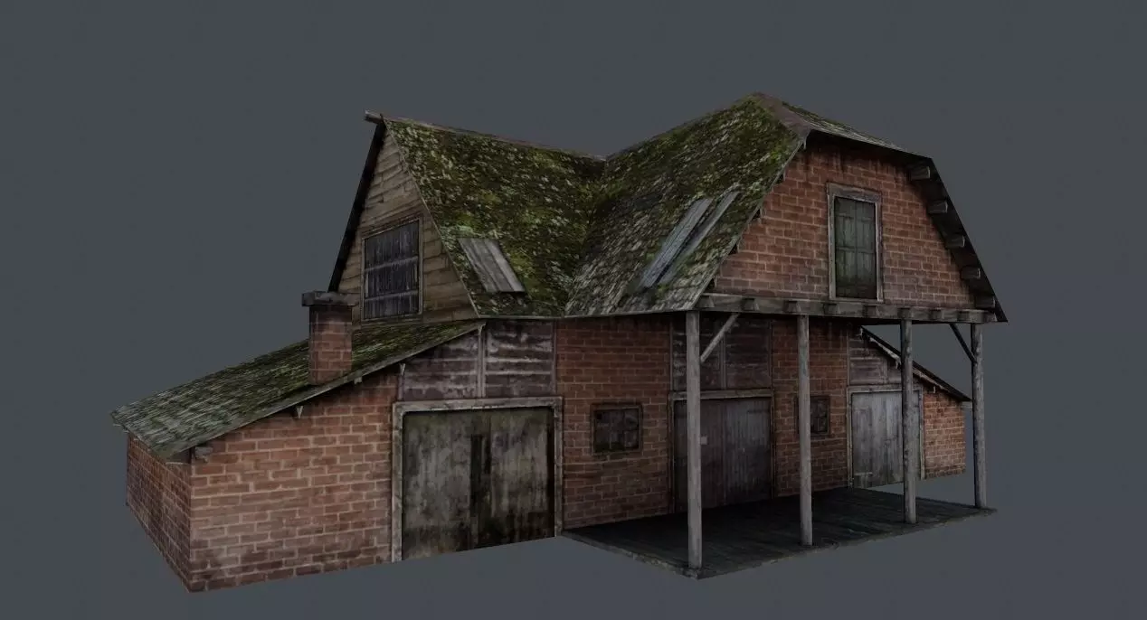 Ancient House Low-poly 3D model_0