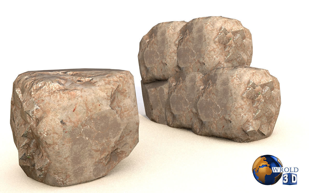 Rocks And Cliffs Lowpoly 3D Model Low-poly 3D model_4