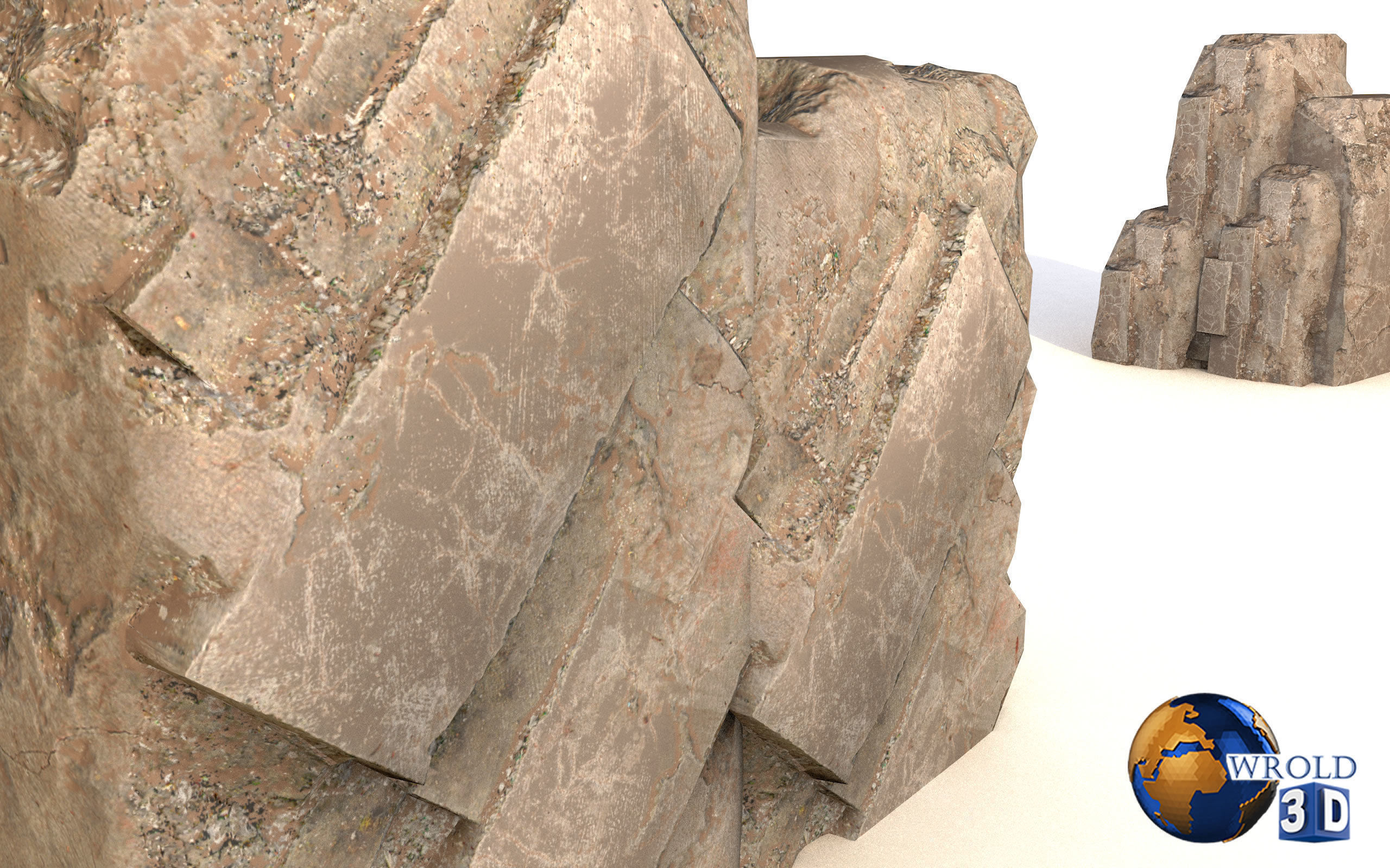 Rocks And Cliffs Lowpoly 3D Model Low-poly 3D model_6