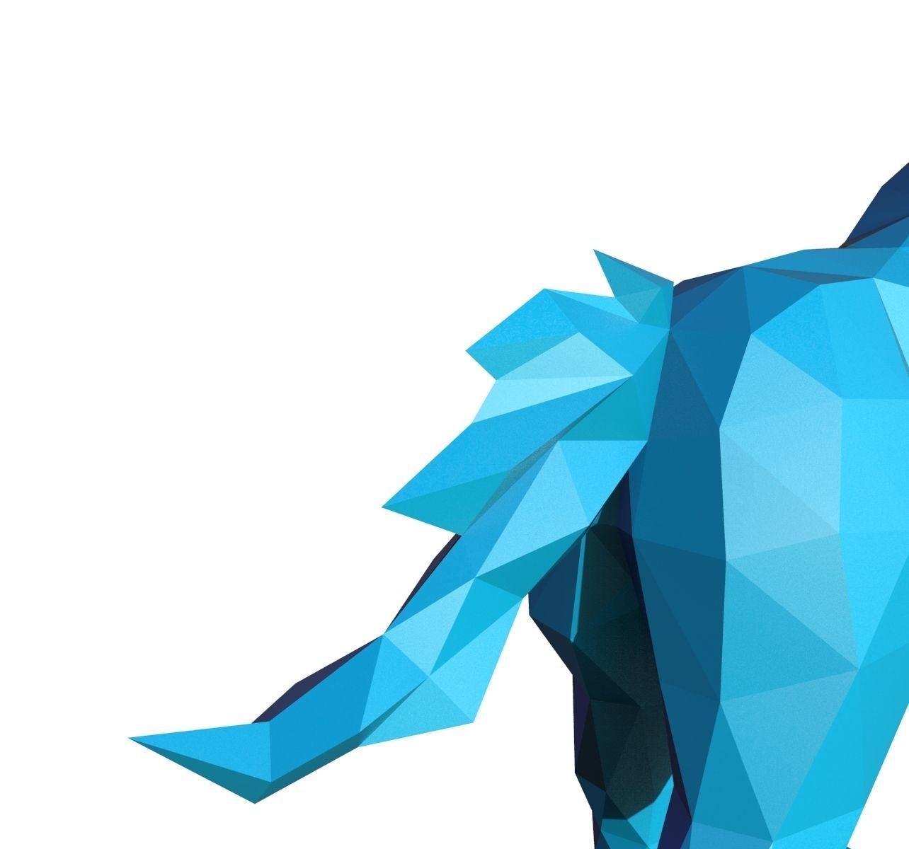 unicorn low poly pepakura 3D print model_10