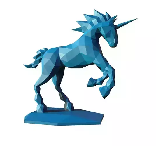 unicorn low poly pepakura 3D print model