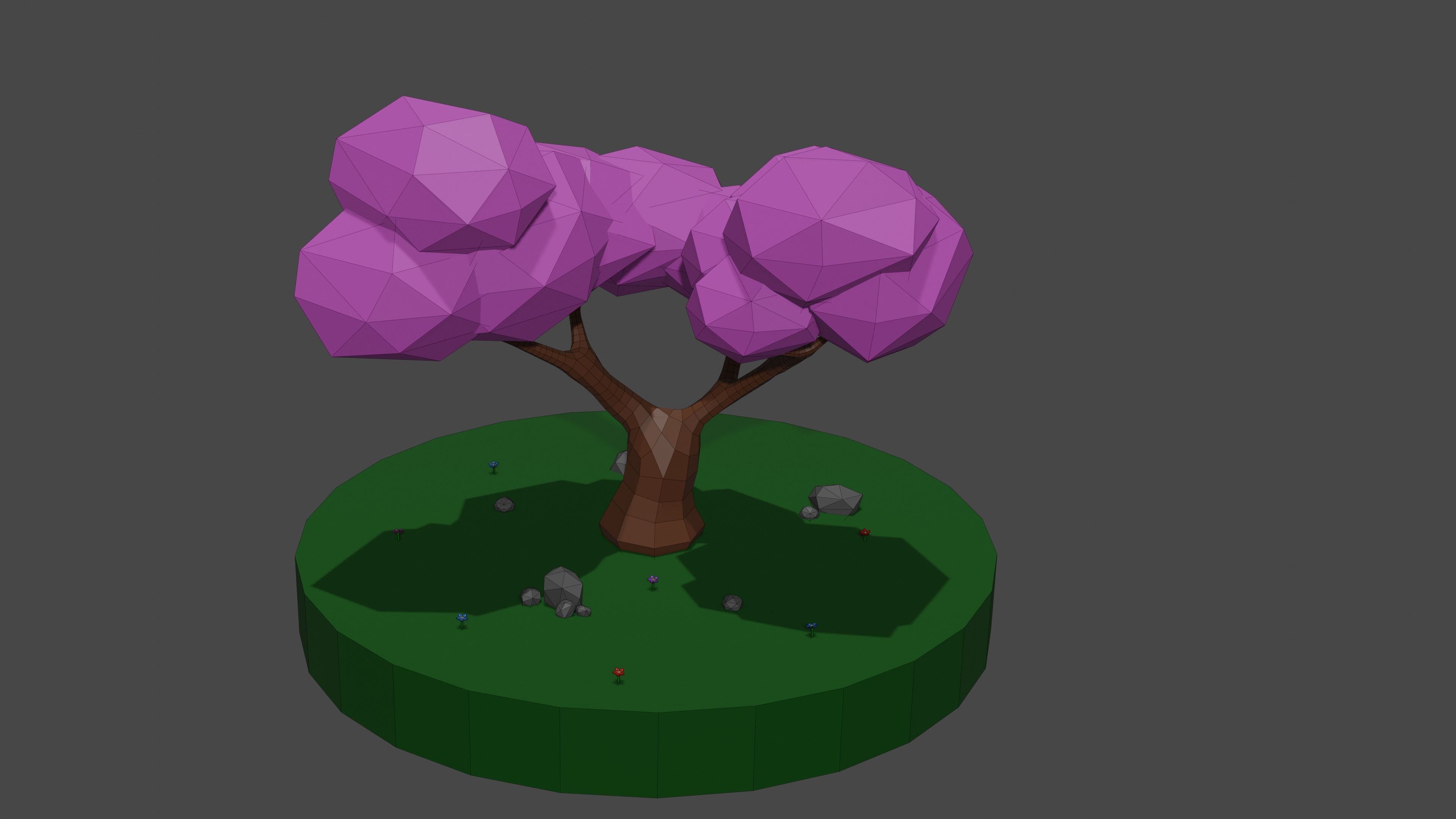 Low Poly Tree Free low-poly 3D model_1