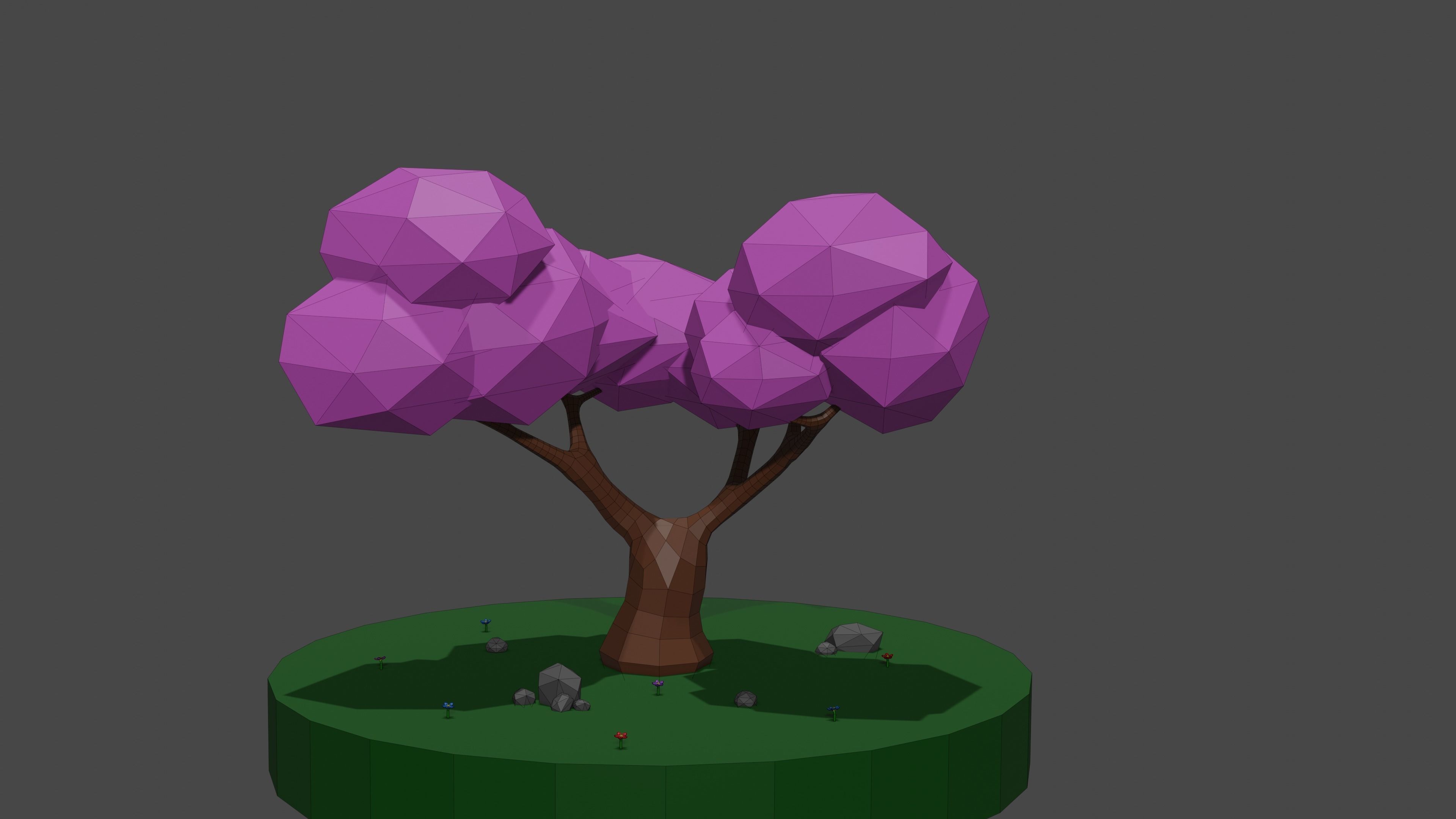 Low Poly Tree Free low-poly 3D model_2