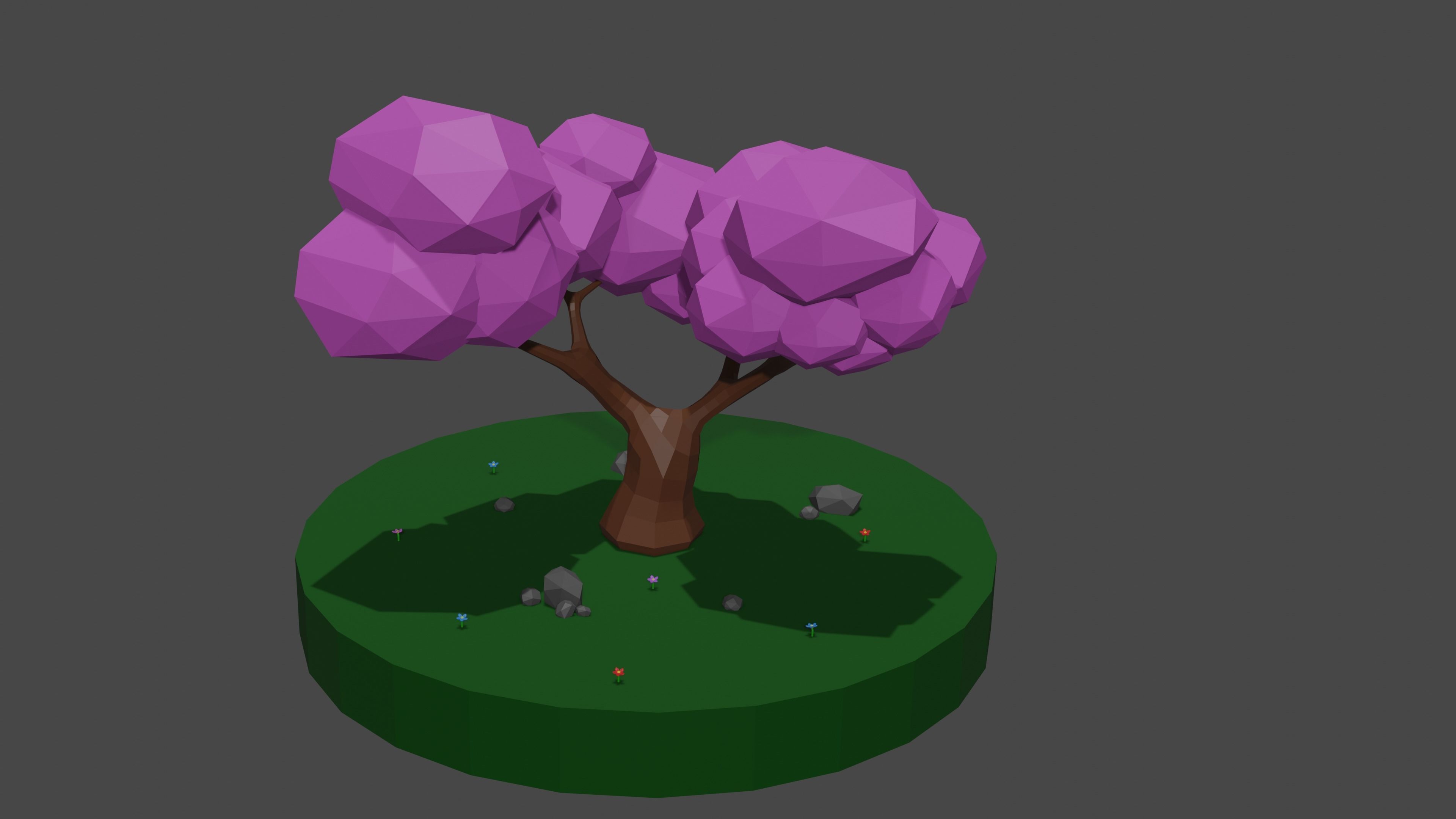 Low Poly Tree Free low-poly 3D model_3