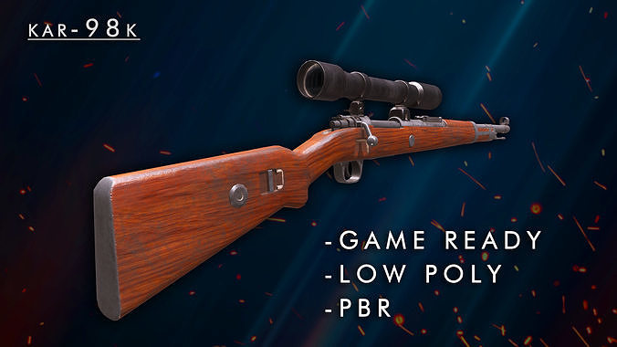 Kar98 low poly sniper rifle Low-poly 3D model