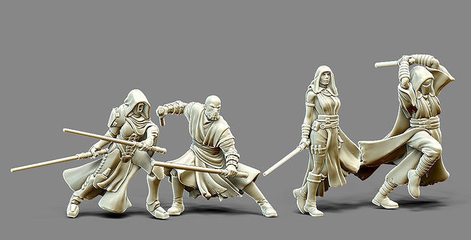 Dark side Bundle - 4 miniatures 35 mm scale 3D print model