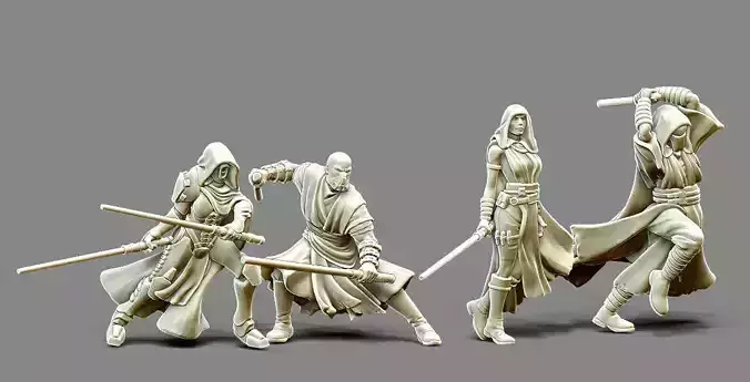 Dark side Bundle - 4 miniatures 35 mm scale 3D print model