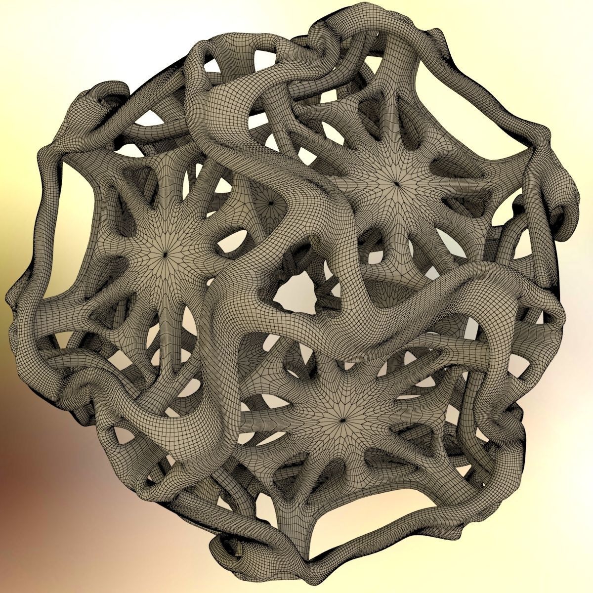 Drilled Perforated Dodecahedron Flower 3D print model_18