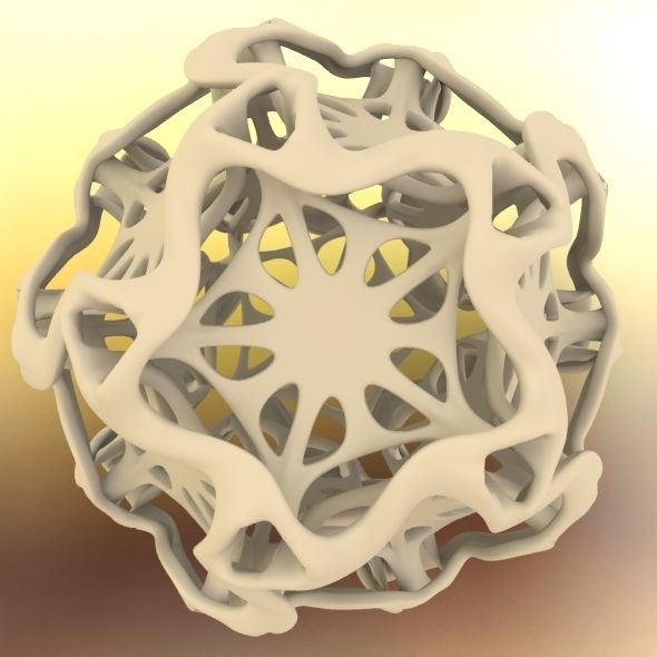 Drilled Perforated Dodecahedron Flower 3D print model_72