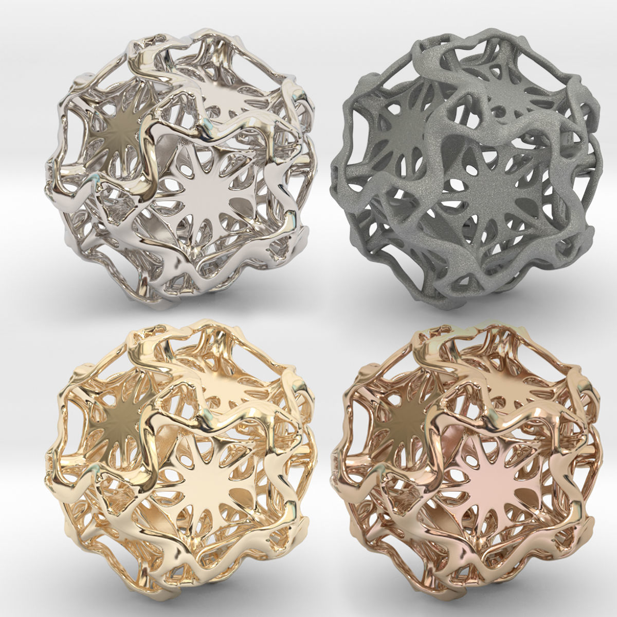 Drilled Perforated Dodecahedron Flower 3D print model_15