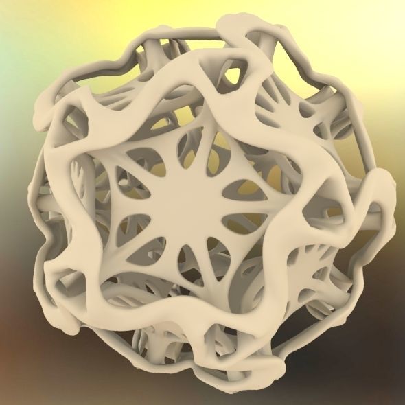 Drilled Perforated Dodecahedron Flower 3D print model_68