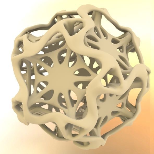 Drilled Perforated Dodecahedron Flower 3D print model_55