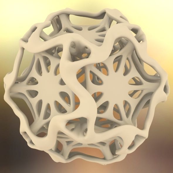 Drilled Perforated Dodecahedron Flower 3D print model_70