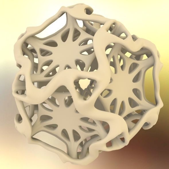 Drilled Perforated Dodecahedron Flower 3D print model_63