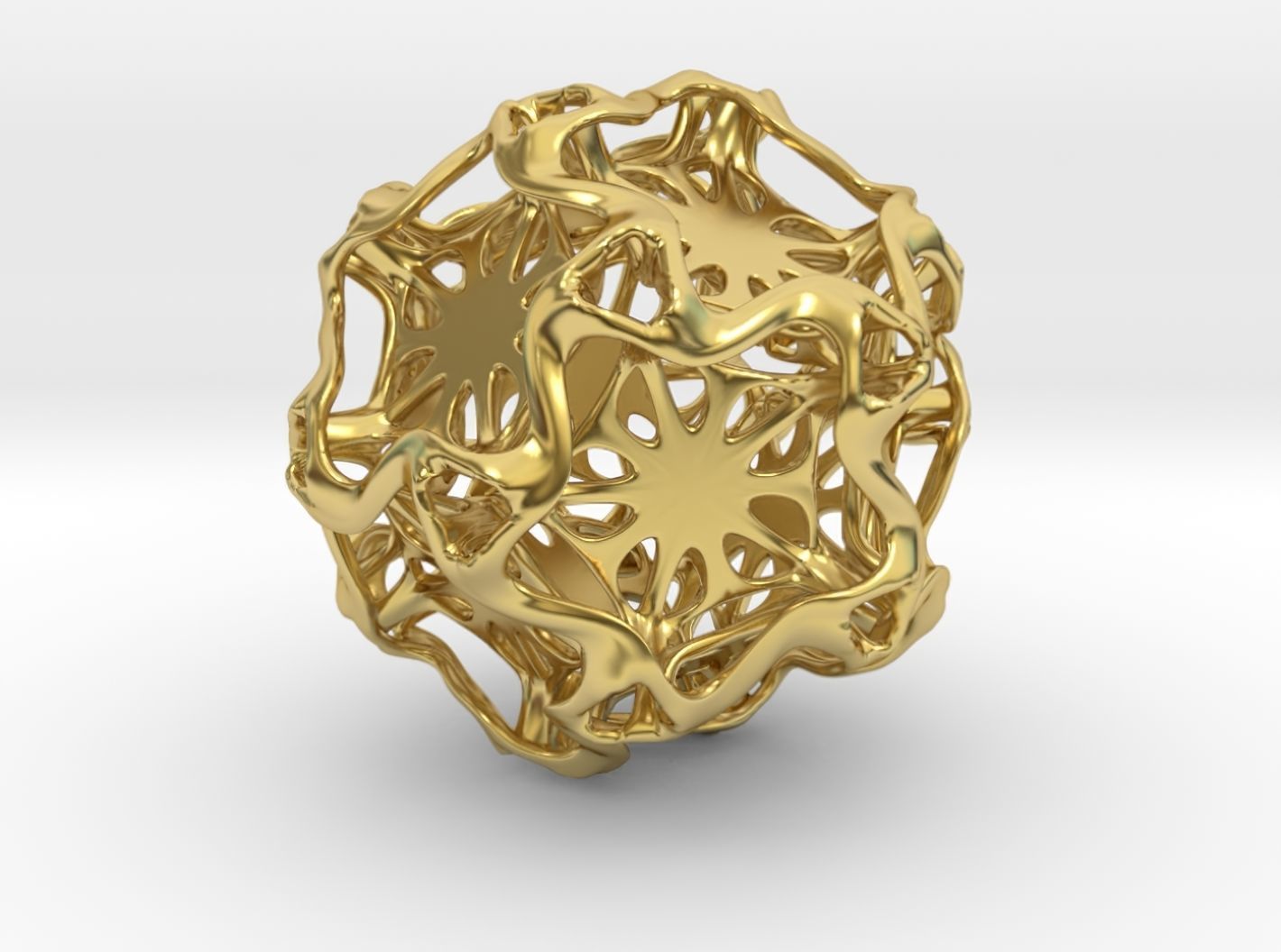 Drilled Perforated Dodecahedron Flower 3D print model_39