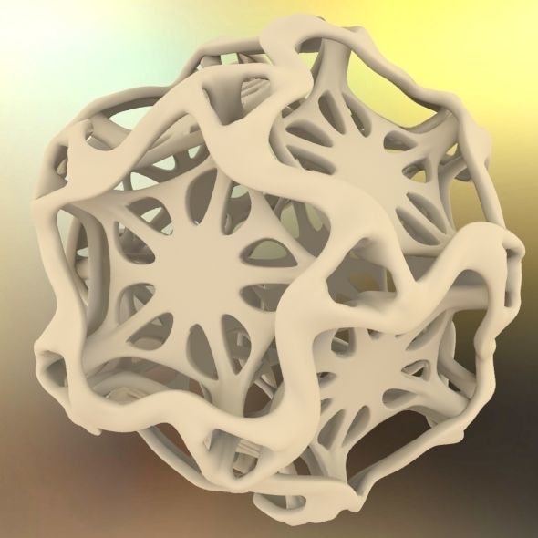 Drilled Perforated Dodecahedron Flower 3D print model_67
