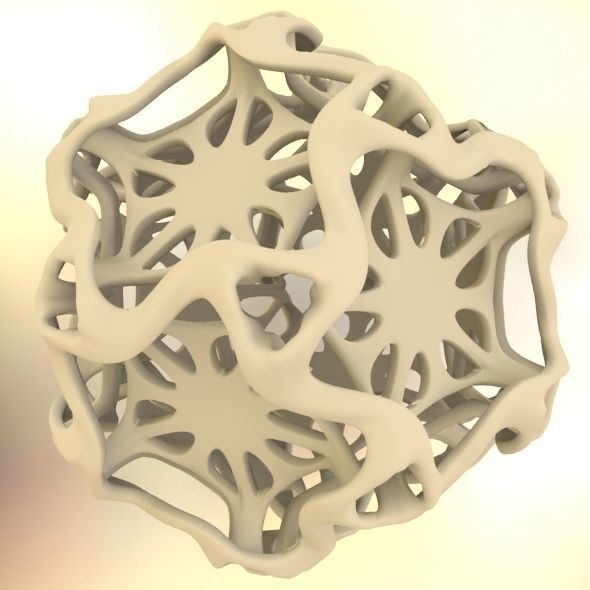 Drilled Perforated Dodecahedron Flower 3D print model_51