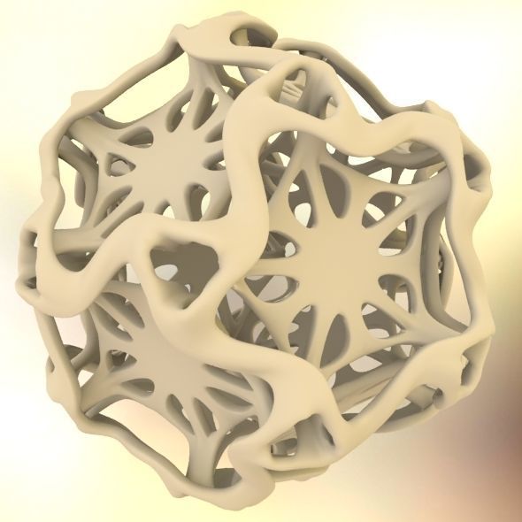 Drilled Perforated Dodecahedron Flower 3D print model_62