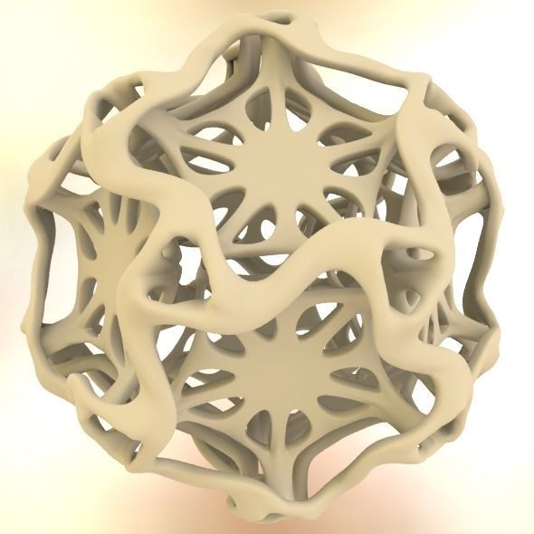 Drilled Perforated Dodecahedron Flower 3D print model_53