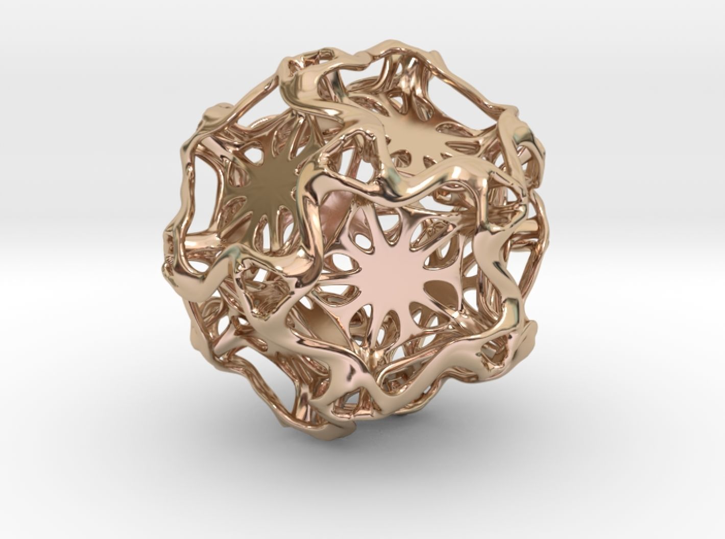 Drilled Perforated Dodecahedron Flower 3D print model_41