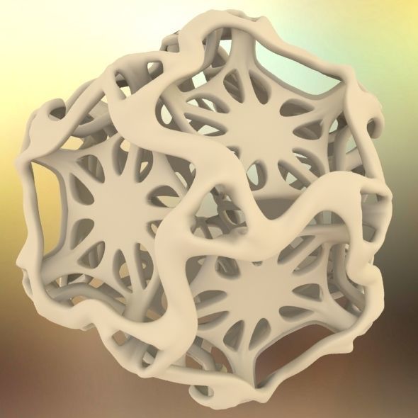 Drilled Perforated Dodecahedron Flower 3D print model_66