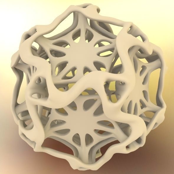 Drilled Perforated Dodecahedron Flower 3D print model_64