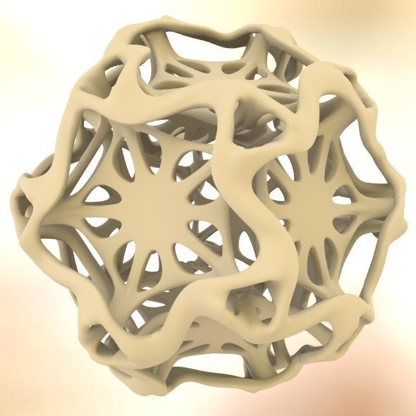 Drilled Perforated Dodecahedron Flower 3D print model_59