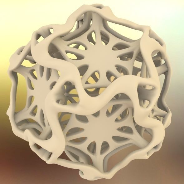 Drilled Perforated Dodecahedron Flower 3D print model_65